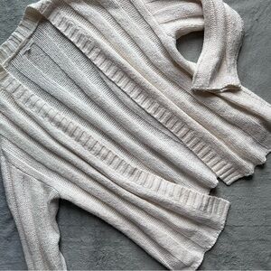 PacSun Chunky Rib Knit Open Front Cozy Cardigan Sweater White One Size